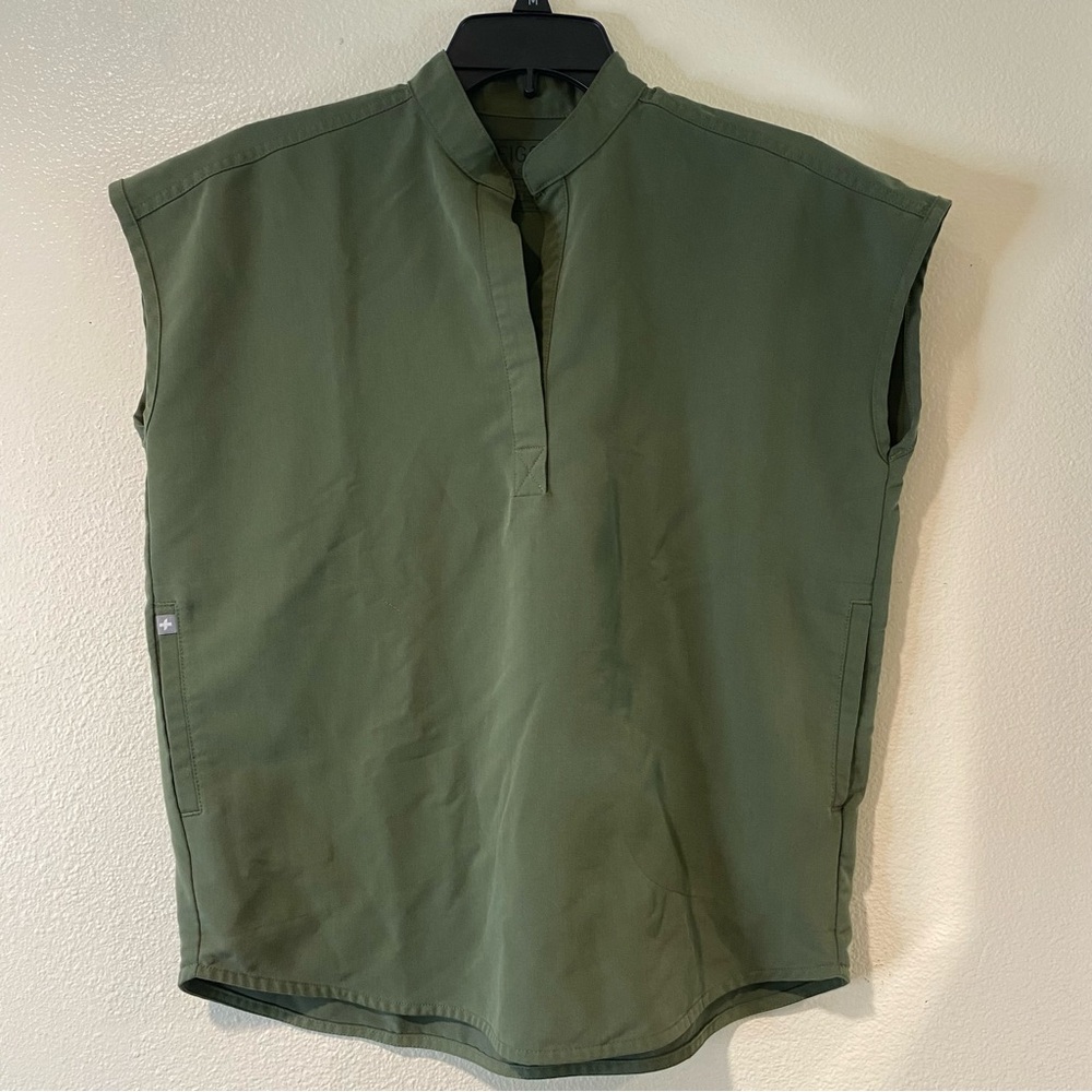 Figs Rafaela Sleeveless Scrub Top Womens XXS Green Workwear